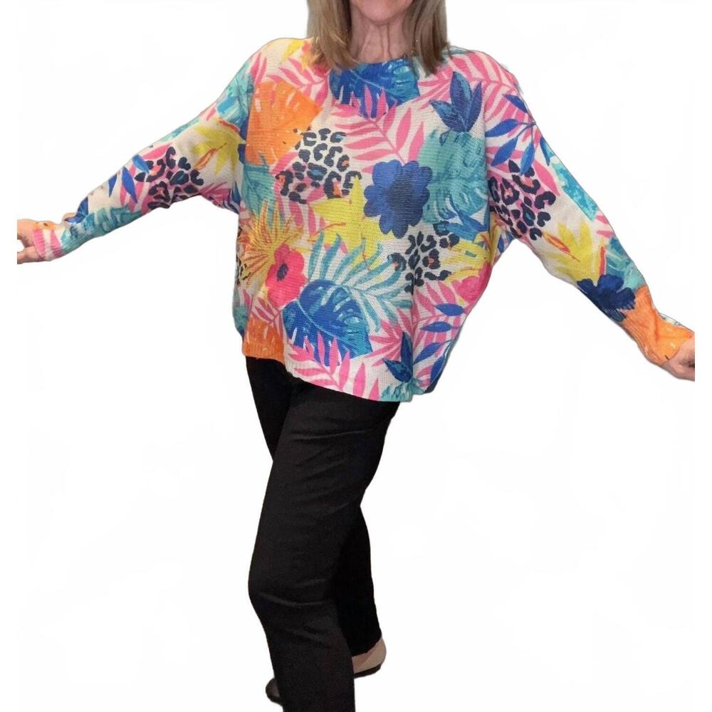 NEW YOLLY 3/4 sleeve boatneck top in floral